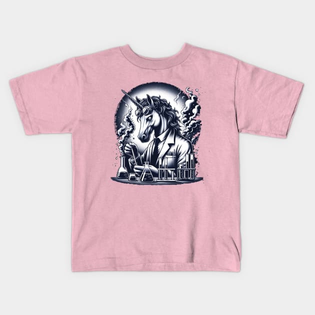 Unicorn Mad Scientist Kids T-Shirt by Unicorn Formula